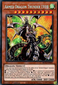 Armed Dragon Thunder LV10 - Blazing Vortex (BLVO) #BLVO-EN001 - Secret Rare YuGiOh Trading Card