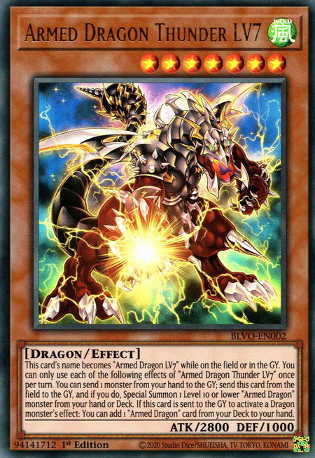 Armed Dragon Thunder LV7 - Blazing Vortex YuGiOh trading card