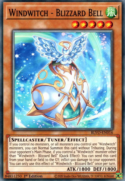Windwitch - Blizzard Bell trading card from Blazing Vortex Windwitch - Blizzard Bell - Blazing Vortex YuGiOh trading card