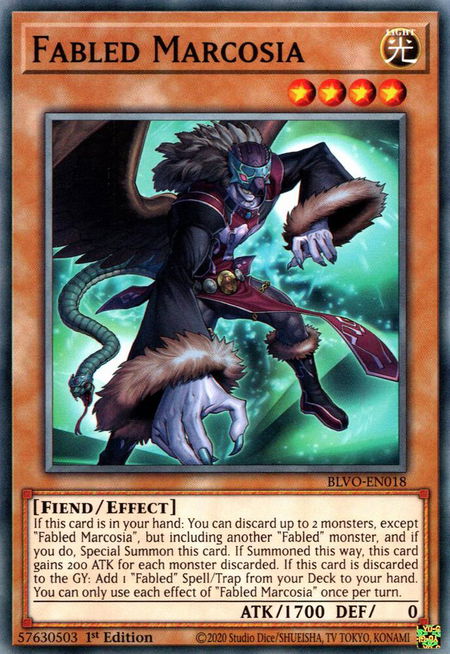 Fabled Marcosia - Blazing Vortex YuGiOh trading card