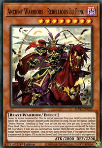 Ancient Warriors - Rebellious Lu Feng - Blazing Vortex (BLVO) #BLVO-EN025 - Super Rare YuGiOh Trading Card
