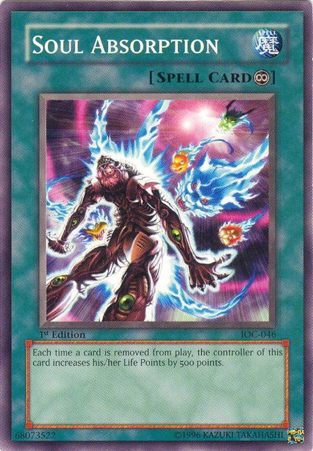 Soul Absorption trading card from Invasion of Chaos Soul Absorption - Invasion of Chaos YuGiOh trading card