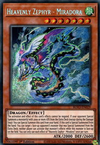 Heavenly Zephyr - Miradora - Blazing Vortex (BLVO) #BLVO-EN029 - Secret Rare YuGiOh Trading Card