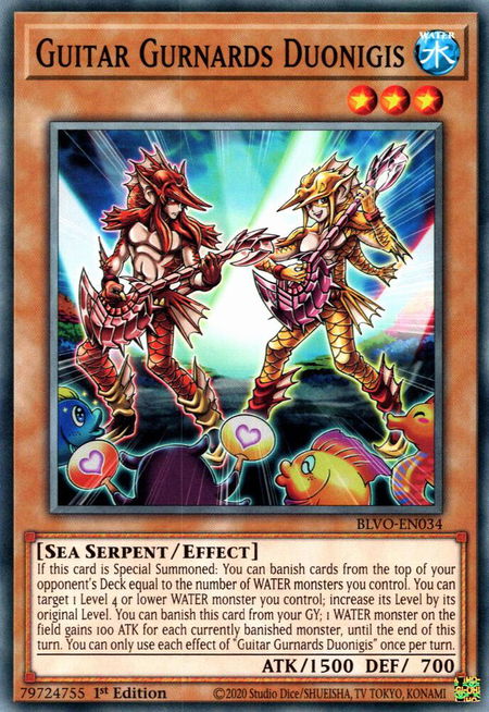 Guitar Gurnards Duonigis - Blazing Vortex YuGiOh trading card