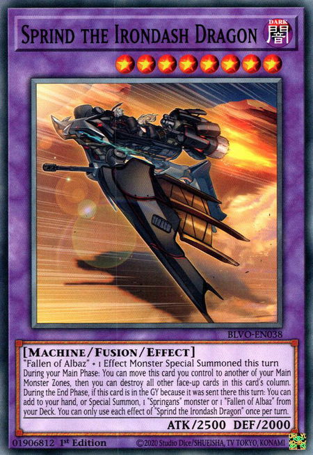 Sprind the Irondash Dragon - Blazing Vortex YuGiOh trading card