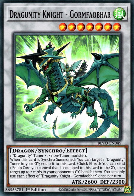 Dragunity Knight - Gormfaobhar - Blazing Vortex YuGiOh trading card
