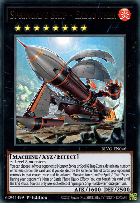 Springans Ship - Exblowrer - Blazing Vortex YuGiOh trading card