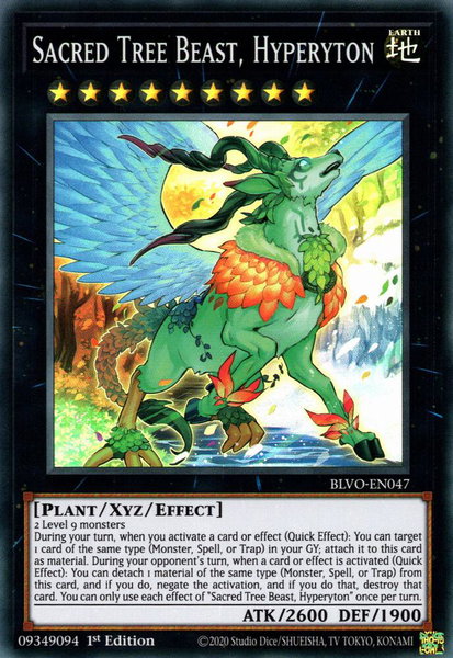 Sacred Tree Beast, Hyperyton trading card from Blazing Vortex Sacred Tree Beast, Hyperyton - Blazing Vortex YuGiOh trading card