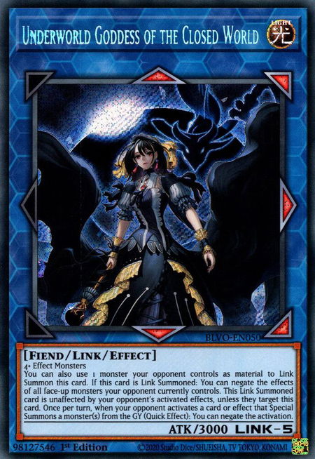 Underworld Goddess of the Closed World - Blazing Vortex YuGiOh trading card