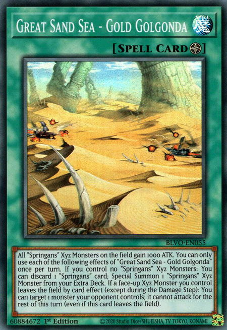 Great Sand Sea - Gold Golgonda - Blazing Vortex YuGiOh trading card