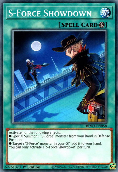 S-Force Showdown trading card from Blazing Vortex S-Force Showdown - Blazing Vortex YuGiOh trading card