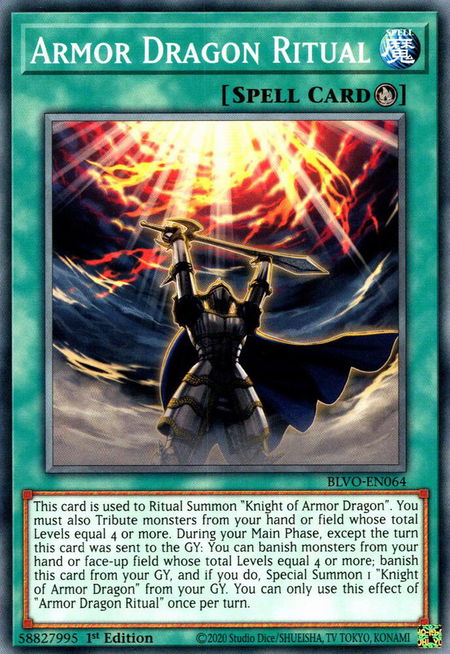Armor Dragon Ritual - Blazing Vortex YuGiOh trading card