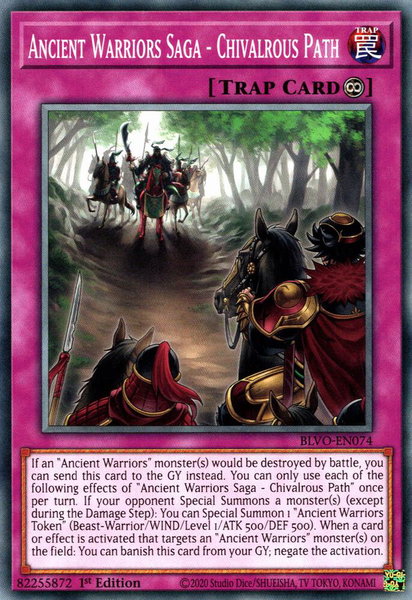 Ancient Warriors Saga - Chivalrous Path trading card from Blazing Vortex Ancient Warriors Saga - Chivalrous Path - Blazing Vortex YuGiOh trading card