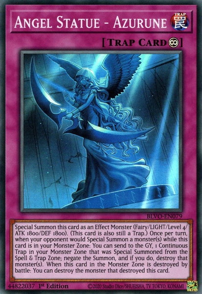 Angel Statue - Azurune trading card from Blazing Vortex Angel Statue - Azurune - Blazing Vortex YuGiOh trading card