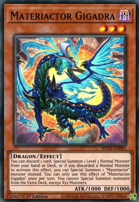Materiactor Gigadra - Blazing Vortex YuGiOh trading card