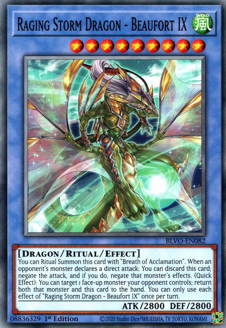 Raging Storm Dragon - Beaufort IX - Blazing Vortex YuGiOh trading card