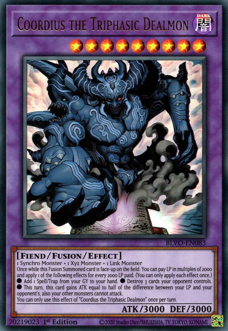 Coordius the Triphasic Dealmon - Blazing Vortex YuGiOh trading card