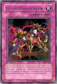 Chain Disappearance - Invasion of Chaos (IOC) #IOC-052 - Rare YuGiOh Trading Card