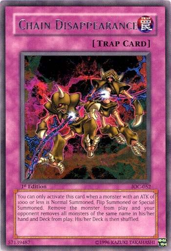 Chain Disappearance - Invasion of Chaos YuGiOh trading card