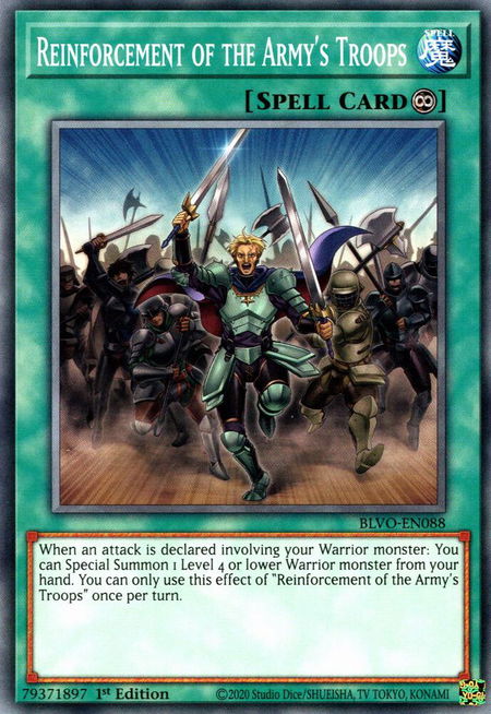 Reinforcement of the Army's Troops - Blazing Vortex YuGiOh trading card
