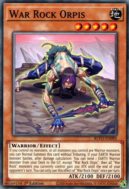 War Rock Orpis - Blazing Vortex YuGiOh trading card