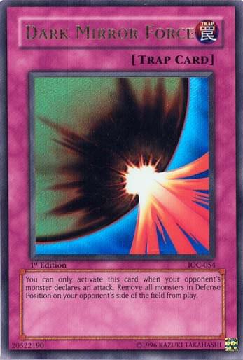 Dark Mirror Force trading card from Invasion of Chaos Dark Mirror Force - Invasion of Chaos YuGiOh trading card