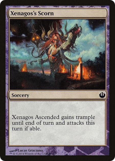 Xenagos's Scorn trading card from Hero's Path Promos Xenagos's Scorn - Hero's Path Promos Magic: The Gathering trading card