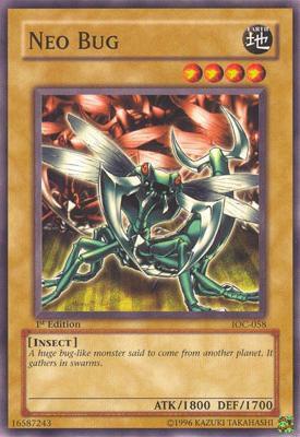 Neo Bug trading card from Invasion of Chaos Neo Bug - Invasion of Chaos YuGiOh trading card