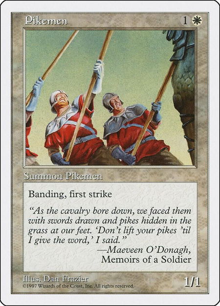 Pikemen trading card from Fifth Edition Pikemen - Fifth Edition Magic: The Gathering trading card