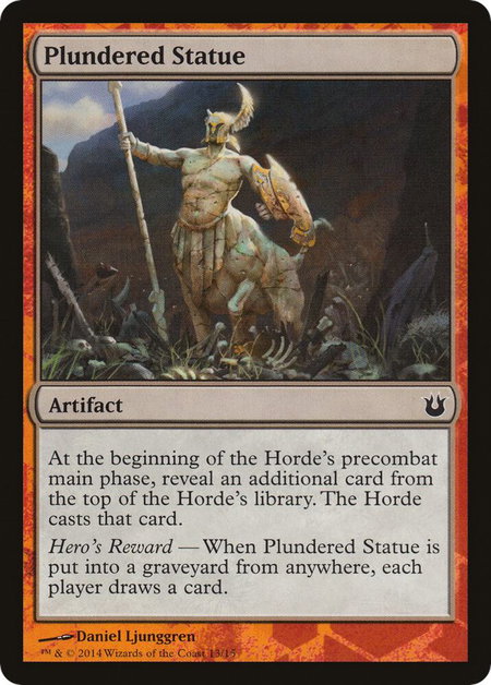 Plundered Statue trading card from Hero's Path Promos Plundered Statue - Hero's Path Promos Magic: The Gathering trading card