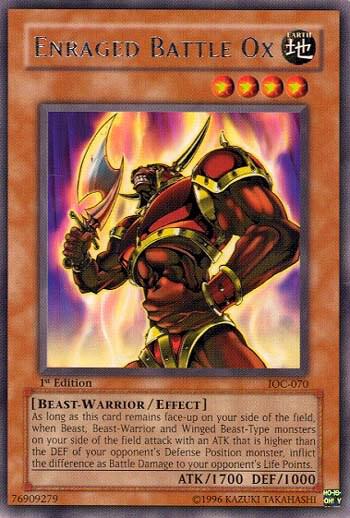 Enraged Battle Ox - Invasion of Chaos YuGiOh trading card