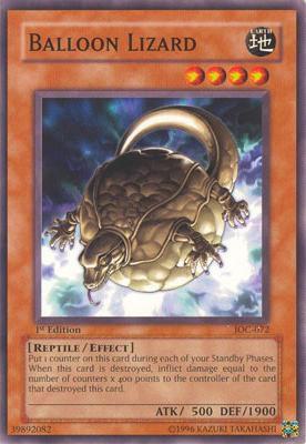 Balloon Lizard trading card from Invasion of Chaos Balloon Lizard - Invasion of Chaos YuGiOh trading card