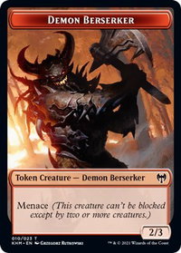 Demon Berserker Token - Kaldheim (KHM) #10 - Token Magic: The Gathering Trading Card