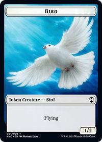 Bird // Spirit Double-Sided Token - Commander: Kaldheim (KHC) #1 // 4 - Token Magic: The Gathering Trading Card