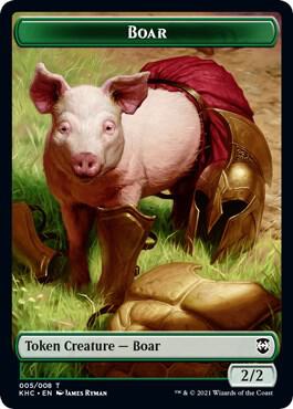 Boar // Spirit Double-Sided Token trading card from Commander: Kaldheim Boar // Spirit Double-Sided Token - Commander: Kaldheim Magic: The Gathering trading card