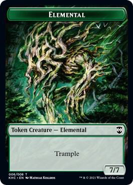 Elemental // Elf Warrior Double-Sided Token - Commander: Kaldheim Magic: The Gathering trading card