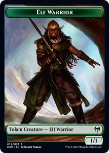 Elf Warrior // Servo Double-Sided Token - Commander: Kaldheim (KHC) #15 // 7 - Token Magic: The Gathering Trading Card