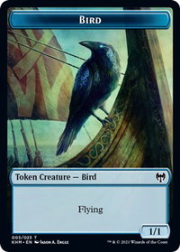 Bird (005) // Soldier Double-Sided Token - Commander: Kaldheim (KHC) #5 // 4 - Token Magic: The Gathering Trading Card
