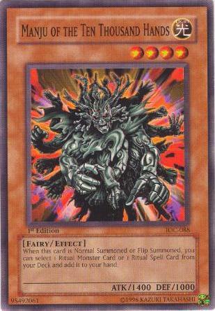 Manju of the Ten Thousand Hands - Invasion of Chaos YuGiOh trading card