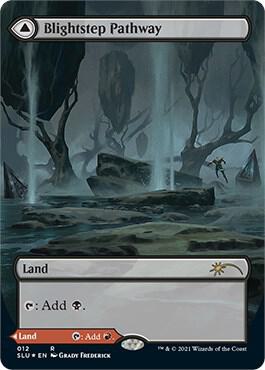 Blightstep Pathway (Borderless) trading card from Secret Lair Series Blightstep Pathway (Borderless) - Secret Lair Series Magic: The Gathering trading card