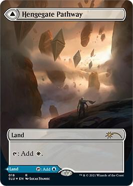 Hengegate Pathway (Borderless) trading card from Secret Lair Series Hengegate Pathway (Borderless) - Secret Lair Series Magic: The Gathering trading card