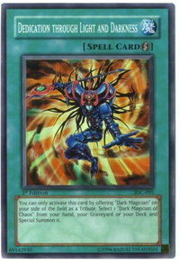 Dedication Through Light and Darkness - Invasion of Chaos (IOC) #IOC-095 - Super Rare YuGiOh Trading Card