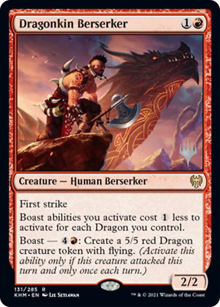Dragonkin Berserker trading card from Promo Pack: Kaldheim Dragonkin Berserker - Promo Pack: Kaldheim Magic: The Gathering trading card