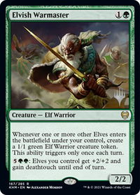 Elvish Warmaster - Promo Pack: Kaldheim (PPKHM) #167p - Rare Magic: The Gathering Trading Card
