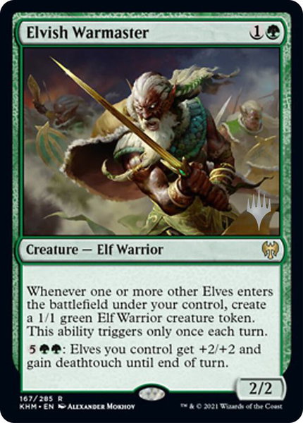 Elvish Warmaster trading card from Promo Pack: Kaldheim Elvish Warmaster - Promo Pack: Kaldheim Magic: The Gathering trading card