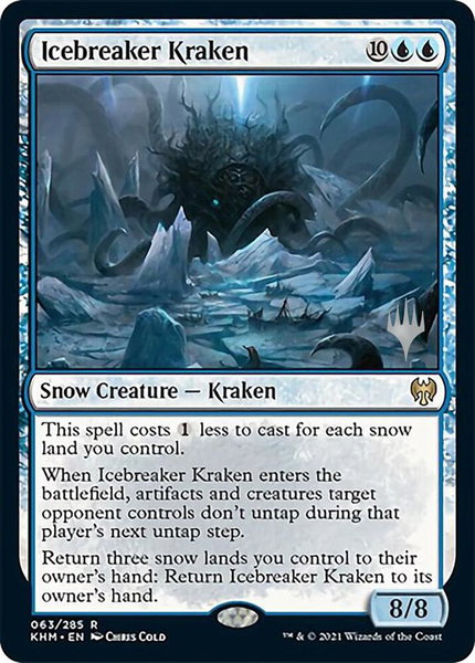 Icebreaker Kraken trading card from Promo Pack: Kaldheim Icebreaker Kraken - Promo Pack: Kaldheim Magic: The Gathering trading card