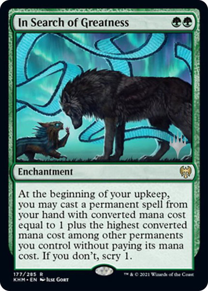 In Search of Greatness trading card from Promo Pack: Kaldheim In Search of Greatness - Promo Pack: Kaldheim Magic: The Gathering trading card