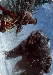 Blizzard Brawl Art Card (Gold-Stamped Signature) - Art Series: Kaldheim (ASKHM) #41 - Special Magic: The Gathering Trading Card