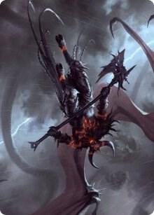 Burning-Rune Demon Art Card - Art Series: Kaldheim Magic: The Gathering trading card