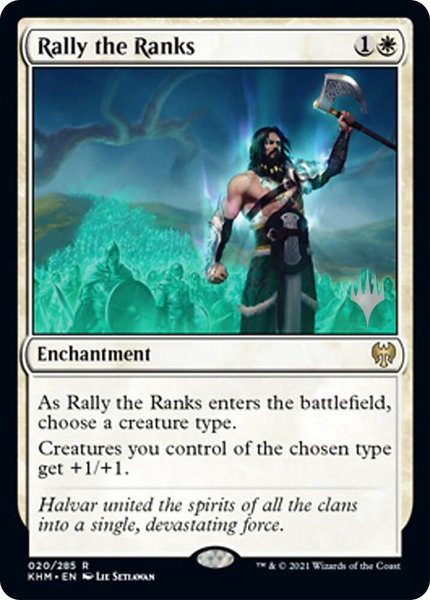 Rally the Ranks trading card from Promo Pack: Kaldheim Rally the Ranks - Promo Pack: Kaldheim Magic: The Gathering trading card